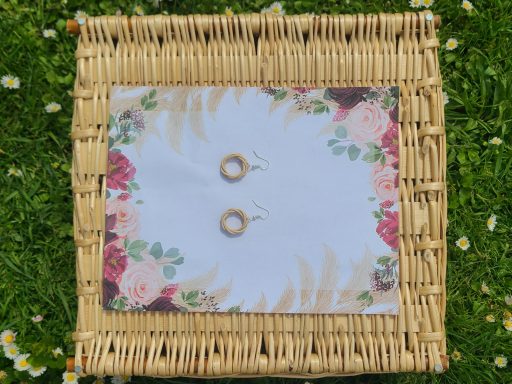 boucles d'oreilles fait main en moelle de rotin 