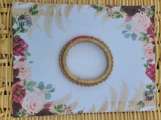 bracelet en canne de rotin (rouge)