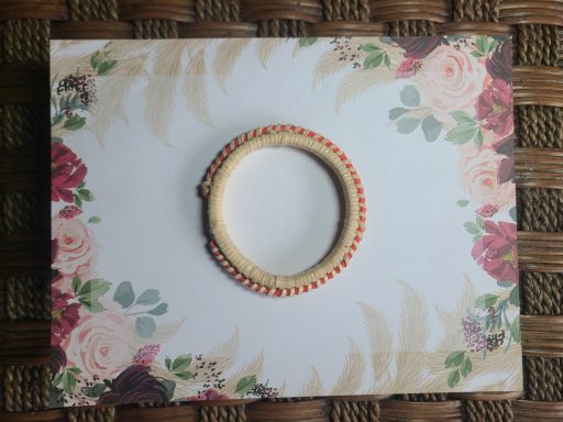 bracelet en canne de rotin (rouge)